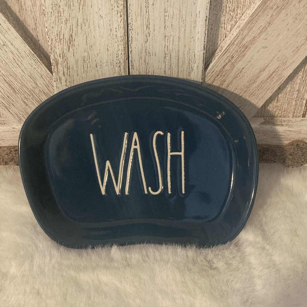 Rae Dunn Wash Soap Dish in Navy Blue